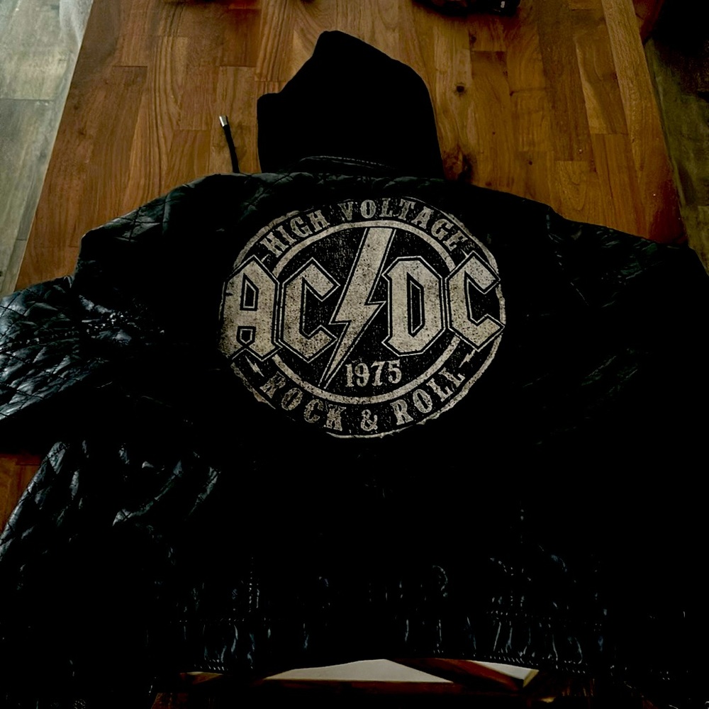 Faux leather cropped jacket with sweatshirt hoodie!